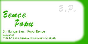 bence popu business card